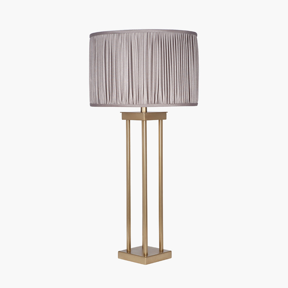 Langston Satin Brass Metal Column Table Lamp - Base Only